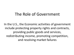 The Role of Government In the U.S., the Economic activities of