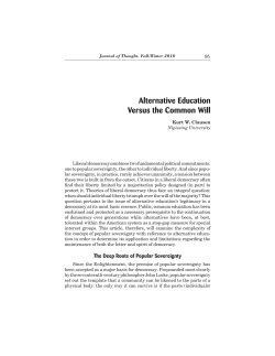 Alternative Education Versus the Common Will
