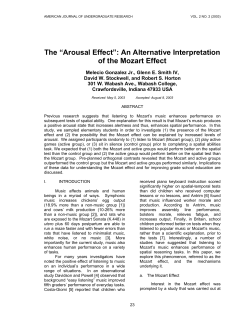 Arousal Effect - American Journal of Undergraduate Research