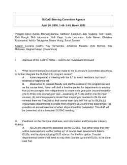 SLOAC Steering Committee Agenda April 26