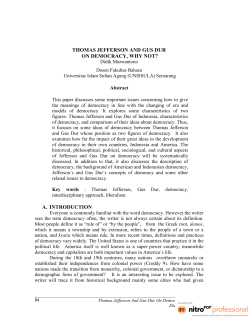 thomas jefferson and gus dur on democracy, why not?