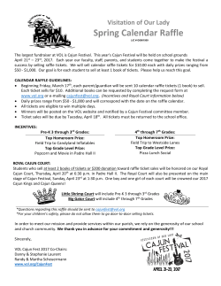 Spring 2017 Raffle Guidelines