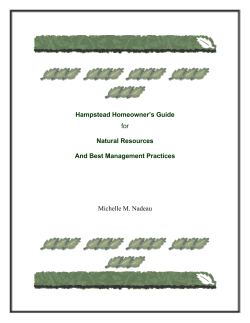 Hampstead Homeowner`s Guide for Natural Resources And Best