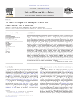 The deep carbon cycle and melting in Earth`s interior