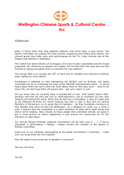 March Newsletter 2004 - Wellington Chinese Sport and Cultural