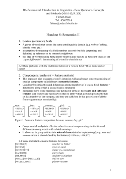 Handout 8: Semantics II