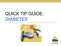 Quick Tip Guide: Diabetes - Kennedy Krieger Institute