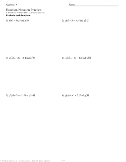 Function Notation Practice