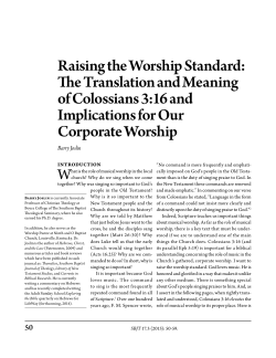 Raising the Worship Standard: The Translation