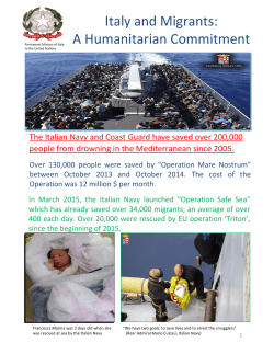 Italy and Migrants: A Humanitarian Commitment