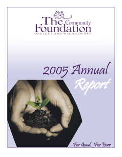 Annual Report - The Community Foundation Serving Greeley and