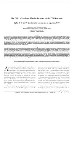 The Effect of Auditory Stimulus Duration on the P300 Response Effet