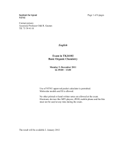 English Exam in TKJ4102 Basic Organic Chemistry