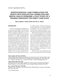 biopsychosocial case formulation for people