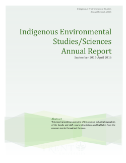 Indigenous Environmental Studies/Sciences