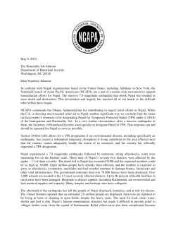 NCAPA Adhikaar Nepal TPS Letter - Catholic Legal Immigration