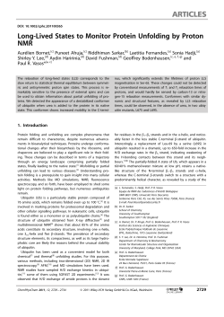 Long-Lived States to Monitor Protein Unfolding by Proton NMR. A