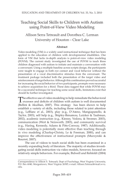 Teaching social skills to children with autism using