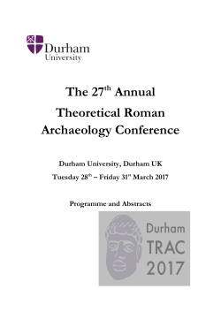 TRAC 2017 Programme - Theoretical Roman Archaeology