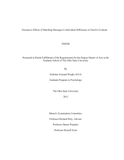 Persuasive Effects of Matching Messages to Individual Differences