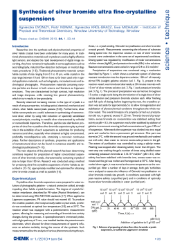 science &bull; technique - Chemik International
