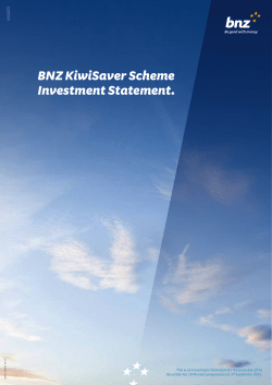 BNZ KiwiSaver Scheme Investment Statement.
