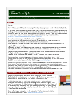 Holland Journal - The Dutch Travel advisor