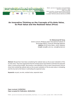 An Innovative Thinking on the Concepts of Ex-Ante Value, Ex