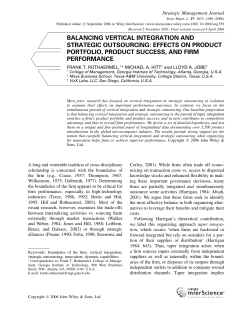 Balancing vertical integration and strategic outsourcing
