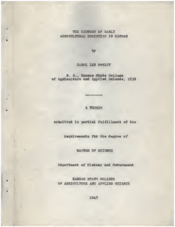 History of early agricultural societies in Kansas - K-REx