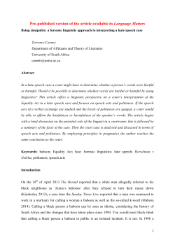 Pre-published version of the article available in Language Matters