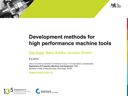 Development methods for high performance machine tools
