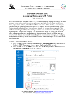 Microsoft Outlook 2013: Managing Messages with Rules