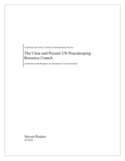 The Clear and Present UN Peacekeeping Resource Crunch