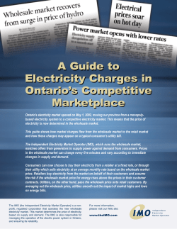Electricity Charges in Ontario`s Electricity Marketplace