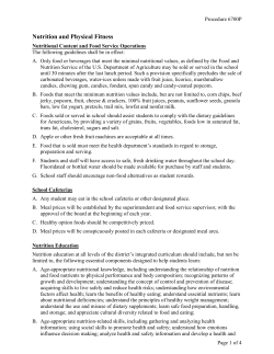 6700PR - Nutrition and Food Services