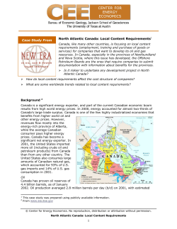 North Atlantic Canada: Local Content Requirements1 Case Study