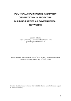 POLITICAL APPOINTMENTS AND PARTY ORGANIZATION IN