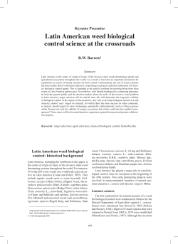 Latin American weed biological control science at the