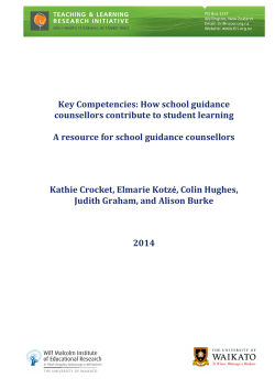 Key Competencies: How school guidance counsellors contribute to