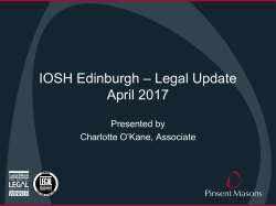 IOSH Edinburgh &ndash; Legal Update April 2017