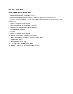 List of Supplies to bring to FSDP 9005: 1. Three meters white or