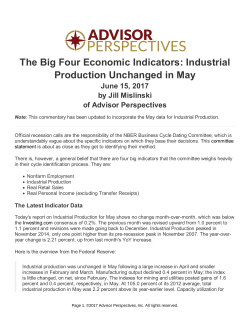 The Big Four Economic Indicators: April