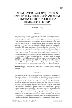 SUgAR, EMPIRE, AND REVOLUTION IN EASTERN CUBA: ThE