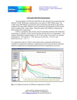 CIGS and CdS/CIGS Measurement Examples