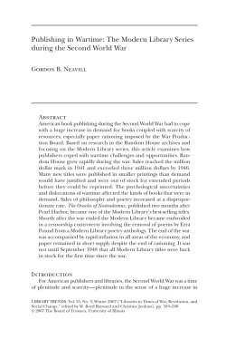 Publishing in Wartime: The Modern Library Series during the