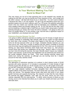 Is Your Workout Making You Fat? Burst to Blast Fat!