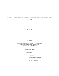 Patriarchy Strikes Back: Power and Perception In Buffy the Vampire