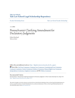 Pennsylvania`s Clarifying Amendment for Declaratory Judgments