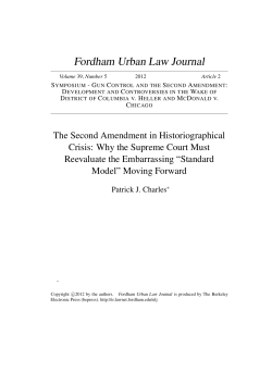 The Second Amendment in Historiographical Crisis